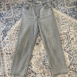 LEVIS Ribcage Straight Ankle stretchy denim jeans